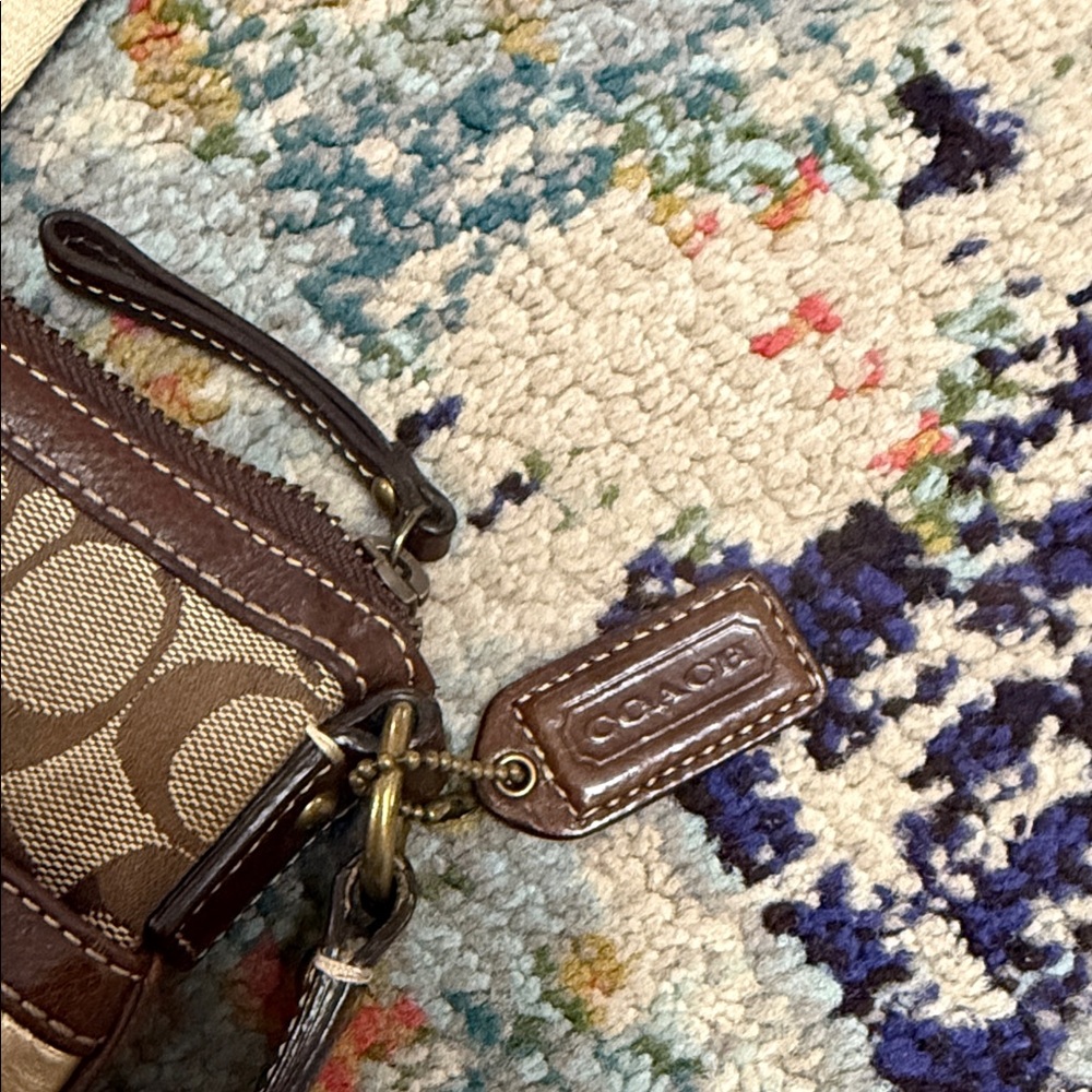 Coach Patchwork Crossbody Bag - Brown, Tan, and Gold - Picture 4 of 5